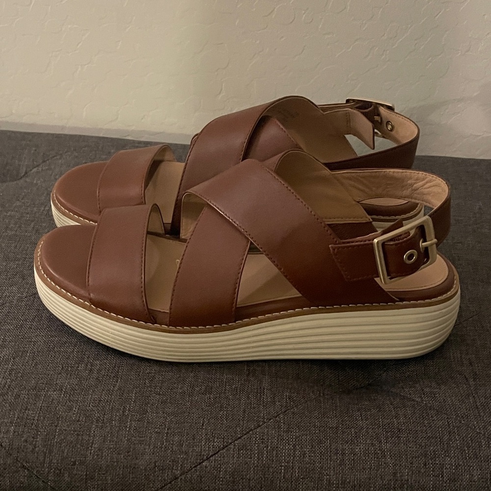 Cole Haan Brown Leather Sandals - Picture 2 of 6